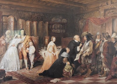 Lot 410 - Alfred Johannot (1800-1837) - Watercolour - Interior Scene