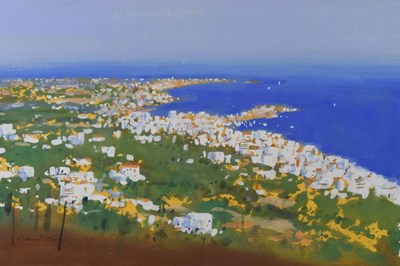 Lot 406 - Richard Thorn - Watercolour - Blue Coast