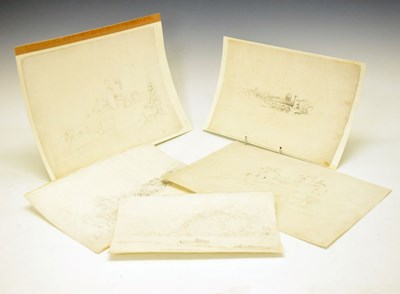 Lot 499 - Five pencil drawings attributed to Francis Danby and Samuel Jackson, dating from the 1820's