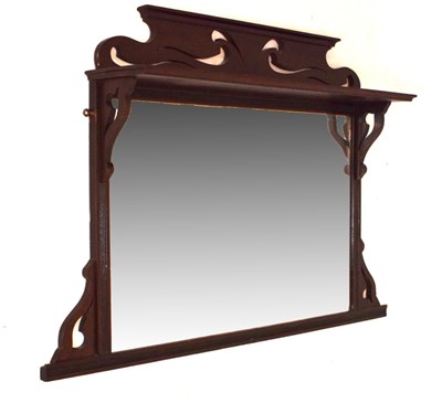 Lot 487 - Small mahogany overmantel mirror