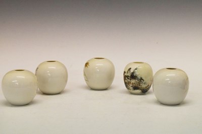 Lot 182 - Five Chinese Republic period porcelain ovoid vases