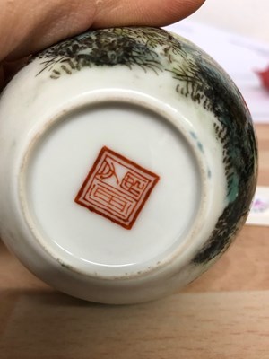 Lot 182 - Five Chinese Republic period porcelain ovoid vases