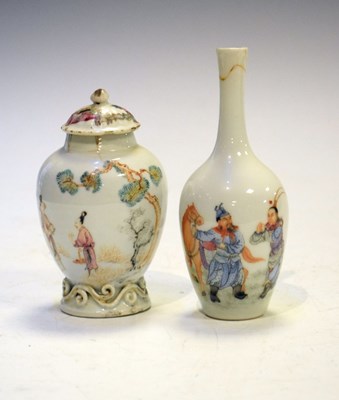 Lot 337 - Chinese Jesuit ware famille rose vase with cover, etc.