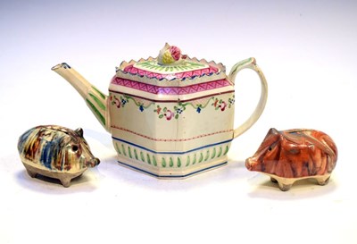 Lot 297 - Two slipware piggy banks, etc.