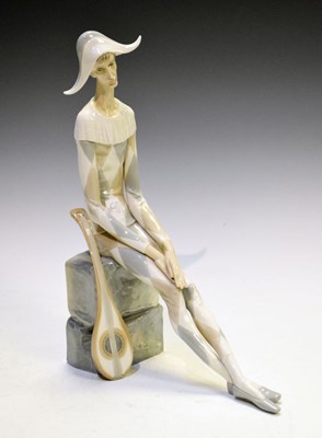 Lot 307 - Lladro seated Pierrot 'Sad Harlequin'