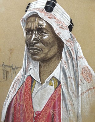 Lot 442 - L. Gibb - Pastel - Five studies of North African gentlemen
