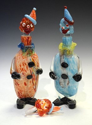 Lot 304 - Pair of Murano glass clown decanters
