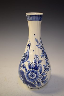 Lot 409 - Delft vase with peacock design