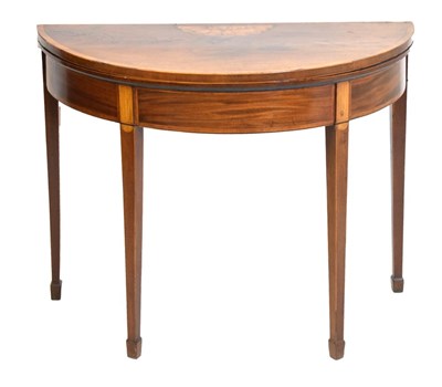 Lot 356 - Demi lune card table