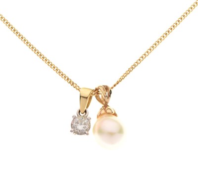 Lot 74 - 18ct gold diamond single stone pendant