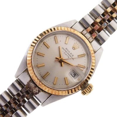 Lot 61 - Rolex Oyster Perpetual Date two-colour bracelet watch