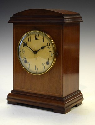 Lot 346 - Early 20th Century inlaid mahogany mantel clock