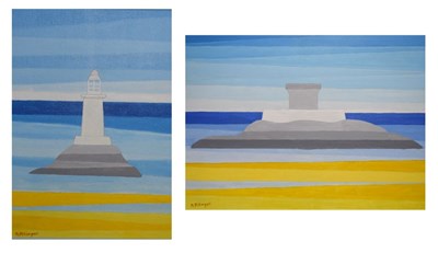 Lot 423 - A C Pillinger (Pills) - Pair acrylics on board