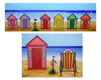 Lot 525 - A C Pillinger (Pills), two acrylics on canvas