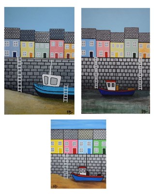 Lot 387 - A C Pillinger (Pills) - 'A Jersey Harbour'  & 'A Cornish Harbour'