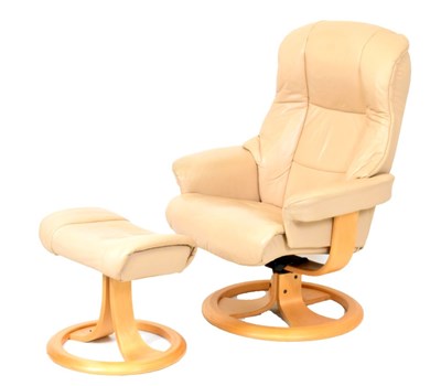 Lot 479 - Stressless-style chair and footstool