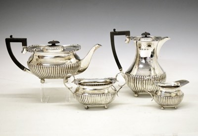 Lot 89 - Silver four-piece tea service