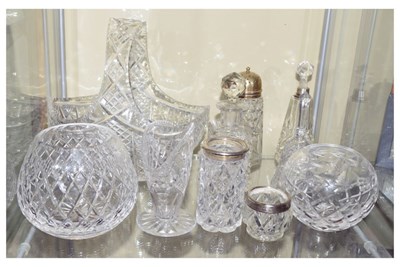 Lot 293 - Quantity of silver mounted cut glass bottles