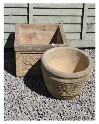 Lot 603 - Two Sandford Stone style garden planters