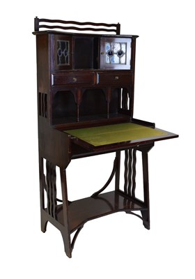 Lot 490 - Arts & Crafts Liberty-style mahogany writing cabinet or desk