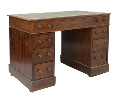 Lot 446 - Edwardian mahogany pedestal desk