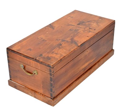 Lot 506 - Low cedar chest having brass side handles