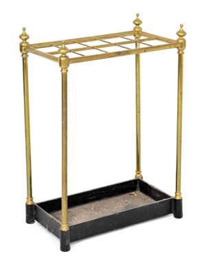 Lot 577 - Brass ten division stick stand