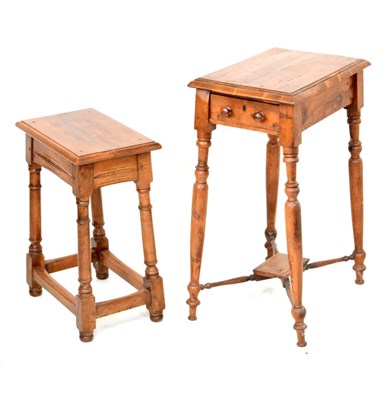 Lot 473 - Fruitwood table, and reproduction stool