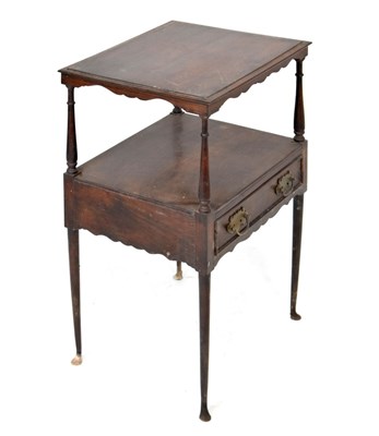 Lot 391 - George III mahogany square washstand with drawer