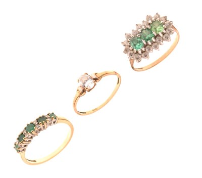 Lot 35 - Three 9ct gold dress rings