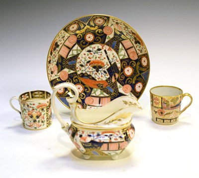 Lot 298 - Derby porcelain jug, plate and two coffee cans