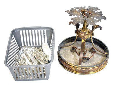 Lot 543 - Ceiling light with lustre drops