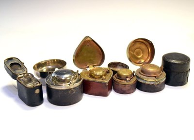 Lot 182 - Five late 19th and early 20th Century travelling inkwells