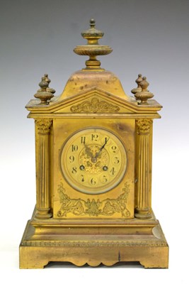 Lot 352 - Late 19th Century French gilt brass mantel clock
