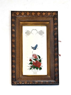 Lot 366 - Oak framed painted wall mirror