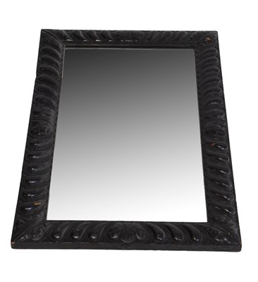 Lot 377 - Late 19th Century dark oak framed wall mirror