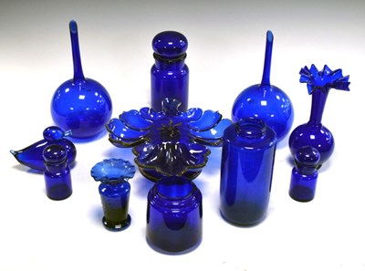 Lot 492 - Selection of 'Bristol' type blue glass