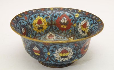 Lot 183 - Antique Chinese cloisonne enamel bowl