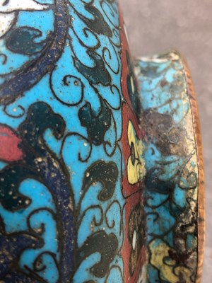 Lot 183 - Antique Chinese cloisonne enamel bowl