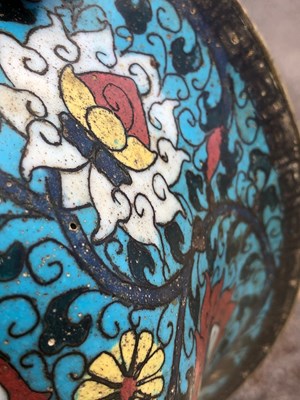 Lot 183 - Antique Chinese cloisonne enamel bowl