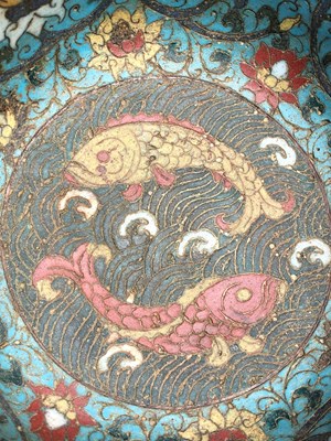 Lot 183 - Antique Chinese cloisonne enamel bowl