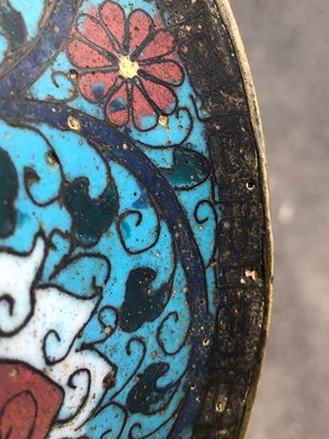 Lot 183 - Antique Chinese cloisonne enamel bowl