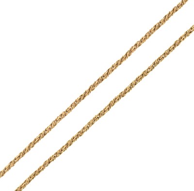 Lot 62 - Yellow metal fancy-link chain, stamped '750'