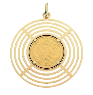Lot 79 - Saudi Arabian gold coin in yellow metal pendant mount