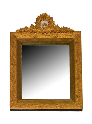 Lot 484 - Late 19th Century gilt wall mirror with wreath surmount, 53cm x 78cm