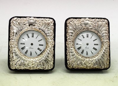 Lot 124 - Two modern silver desk clocks