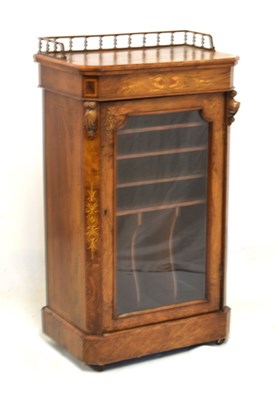 Lot 663 - Late 19th Century inlaid walnut music cabinet