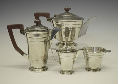 Lot 102 - Queen Victoria/Edward VII silver four-piece teaset