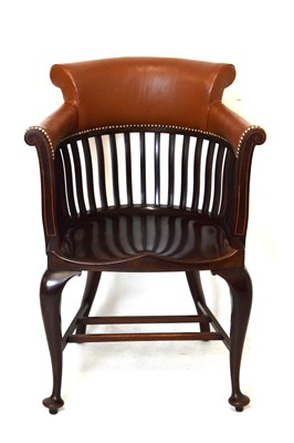 Lot 417 - Early 20th Century inlaid mahogany desk chair