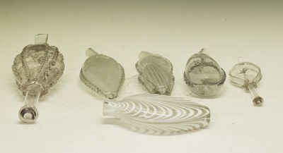 Lot 218 - Collection of late 19th and early 20th Century clear glass flasks